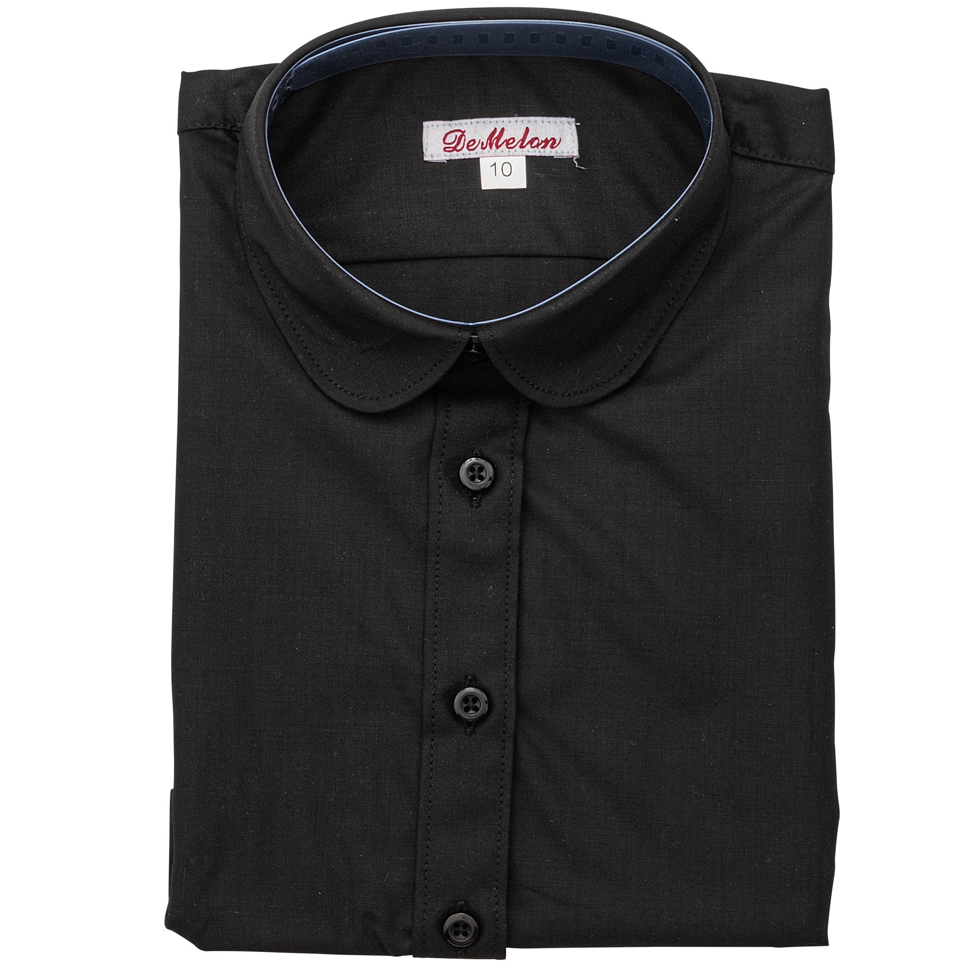 Girls Black Round Collar Dickey