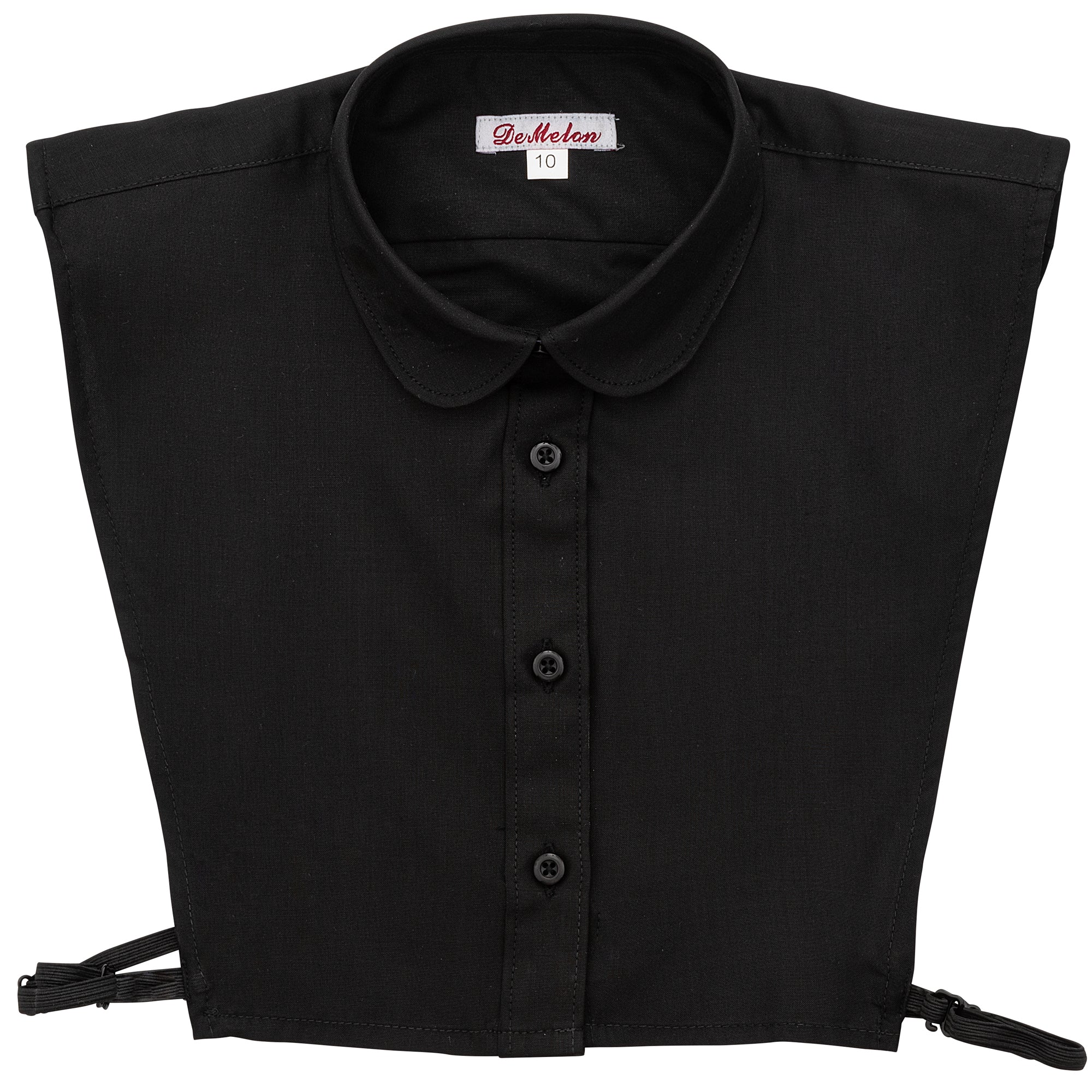 Girls Black Round Collar Dickey