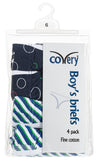 Boys Striped and Circle Design Panties, 4pk