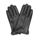 Men's Black Faux Fur PU Leather Gloves