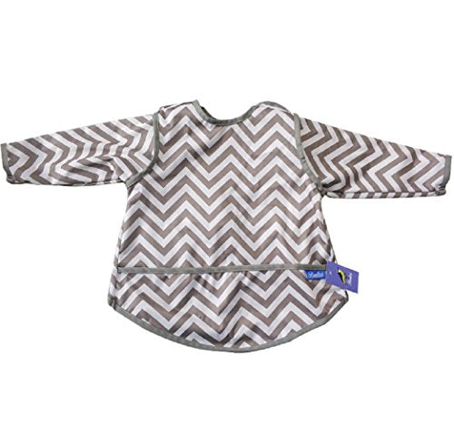 Waterproof Long Sleeved Bib With Pocket, For Infant And Toddler Smocks. (2 colors)