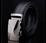 Men's Leather Ratchet Dress Adjustable Belt with Automatic Buckle Track Belt (up to 42 in.)