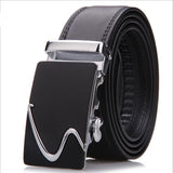 Men's Leather Ratchet Dress Adjustable Belt with Automatic Buckle Track Belt (up to 42 in.)