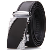 Men's Leather Ratchet Dress Adjustable Belt with Automatic Buckle Track Belt (up to 42 in.)