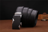 Men's Leather Ratchet Dress Adjustable Belt with Automatic Buckle Track Belt (up to 42 in.)