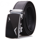 Men's Leather Ratchet Dress Adjustable Belt with Automatic Buckle Track Belt (up to 42 in.)