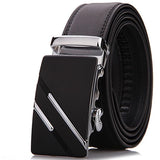 Men's Leather Ratchet Dress Adjustable Belt with Automatic Buckle Track Belt (up to 42 in.)