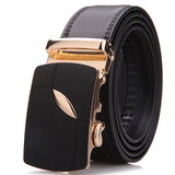 Men's Leather Ratchet Dress Adjustable Belt with Automatic Buckle Track Belt (up to 42 in.)