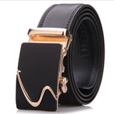 Men's Leather Ratchet Dress Adjustable Belt with Automatic Buckle Track Belt (up to 42 in.)