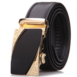 Men's Leather Ratchet Dress Adjustable Belt with Automatic Buckle Track Belt (up to 42 in.)