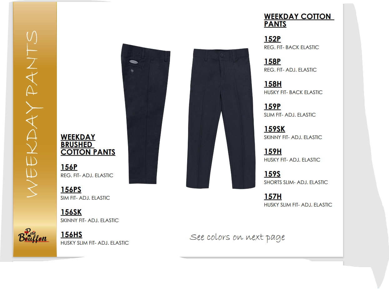 Pants cotton husky slim 157H Style # 157H