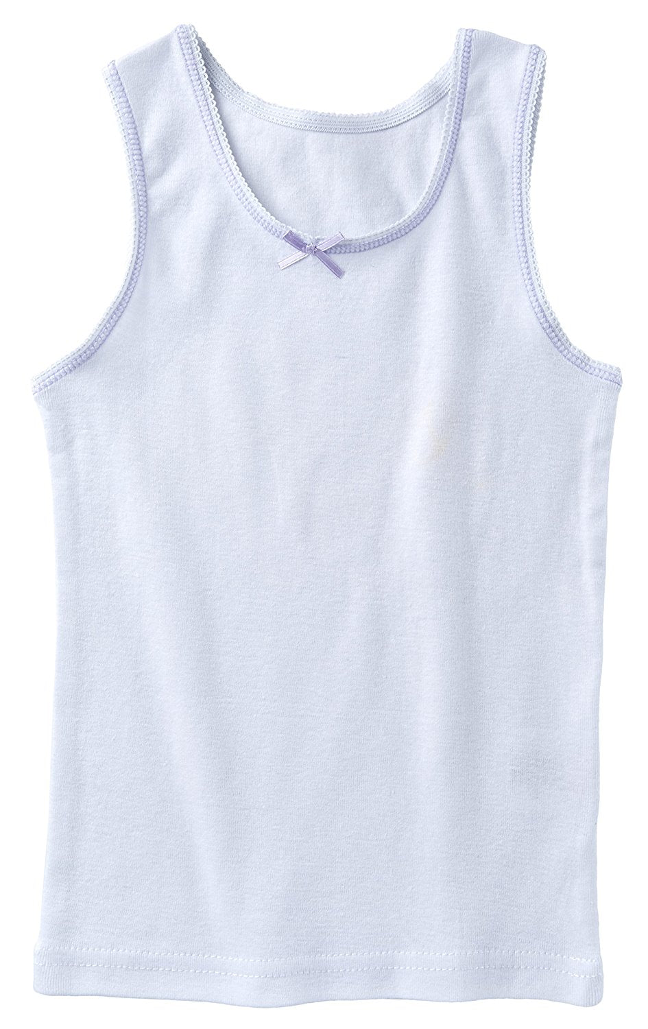T Cottons Girls Undershirt 4 Pack 100% Cotton White Tank Tops