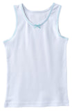 T Cottons Girls Undershirt 4 Pack 100% Cotton White Tank Tops