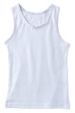 T Cottons Girls Undershirt 4 Pack 100% Cotton White Tank Tops