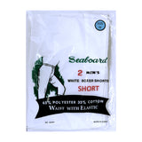 SEABOARD Poly Cotton White Boxers Shorts short/long