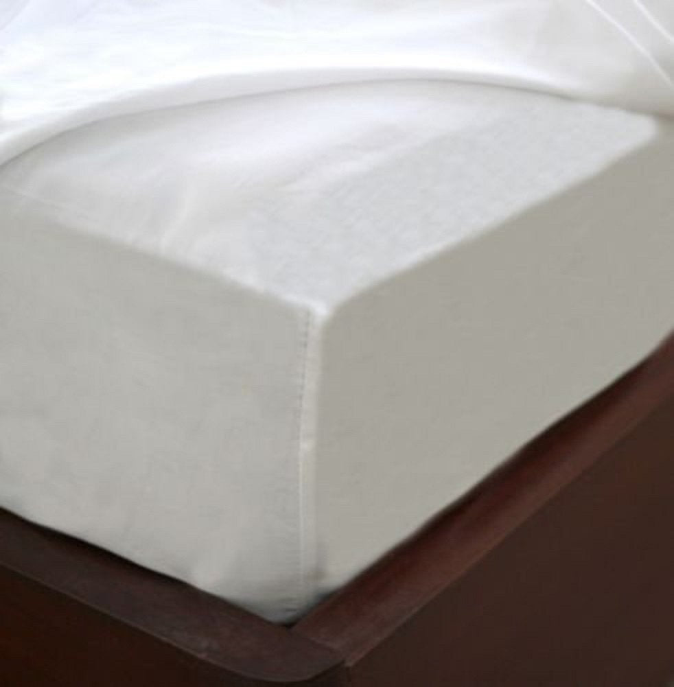 Fitted Sheet Wrinkle free, Pimple free, White Cotton Blend Deep Pockets Fitted Sheet