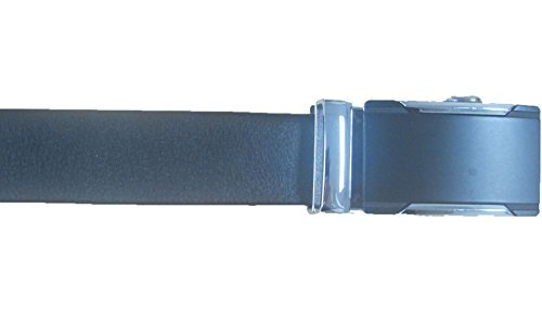 Elegant and Casual Men's Leather Belt Sliding Buckle Ratchet Belt Black Available in 11 Designs