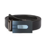 Elegant and Casual Men's Leather Belt Sliding Buckle Ratchet Belt Black Available in 11 Designs