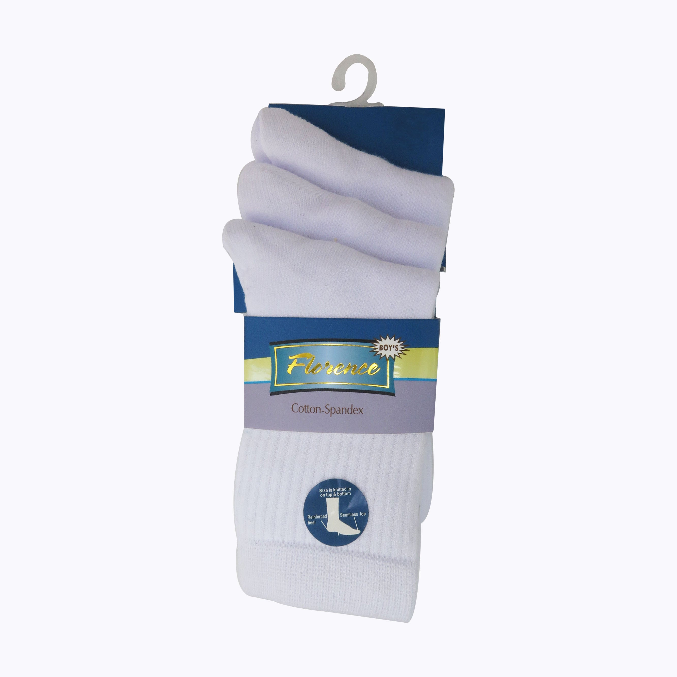 Florence Boys Cotton-Spandex Ribbed Dress Socks 3 Pack