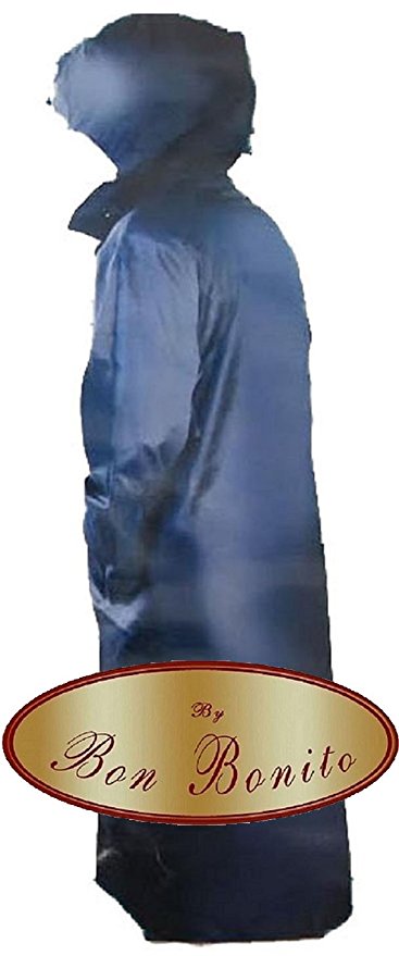 Mens Long Raincoat with Hood Waterproof Poncho Full Length for Shtriemel and Hat