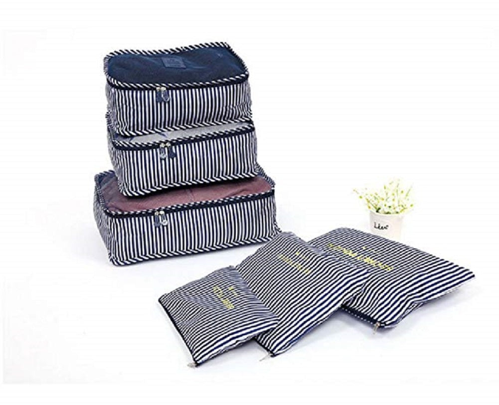 Packing Cubes 6 Piece Set Fits in Travel Carry On Luggage Compressible Organizer