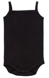 Black Ribbed tank baby undershirt onesie, 2 pk