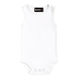 Baby Ribbed Tank Onesie – Soft Stretch Cotton Sleeveless White Bodysuit, 2pk