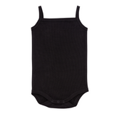 Black Ribbed tank baby undershirt onesie, 2 pk