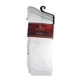 Mens White ribbed dress socks
