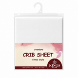 100% Cotton Knit Fitted Crib Sheet – Soft Breathable Baby Bedding, White