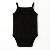 Black Ribbed tank baby undershirt onesie, 2 pk