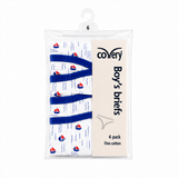 Boys Assorted Blue or Navy Boat Design Fine Cotton Panty