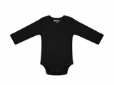 Baby Ribbed Tank Onesie – Soft Stretch Cotton Long Sleeve Black Bodysuit, 2pk