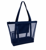 Extra Large Foldable Beach Tote Bag with Zipper & Pockets