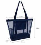 Extra Large Foldable Beach Tote Bag with Zipper & Pockets