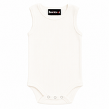Baby Ribbed Tank Onesie – Soft Stretch Cotton Sleeveless Ivory Bodysuit, 2pk
