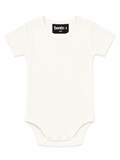 Baby Ribbed Tank Onesie – Soft Stretch Cotton Short Sleeve Ivory Bodysuit, 2pk