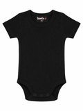 Bentevi Baby Ribbed Tank Onesie – Soft Stretch Cotton Short Sleeve Black Bodysuit, 2pk