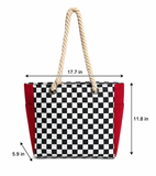 Extra Large Waterproof Beach Tote Bag with Zipper & Pockets