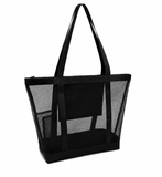 Extra Large Foldable Beach Tote Bag with Zipper & Pockets