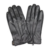 Men's Black Leather Cashmere Gloves