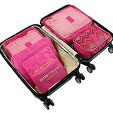 Packing Cubes 6 Piece Set Fits in Travel Carry On Luggage Compressible Organizer