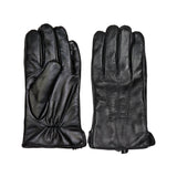 Men's Black Fur Lined Leather Gloves