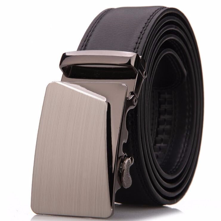 MNA Styles Men's Belt, Genuine Leather Ratchet Dress Belt, Automatic Buckle  (Coffee) - MNA Styles: Men's Leather Belts, Buckles, and Accessories