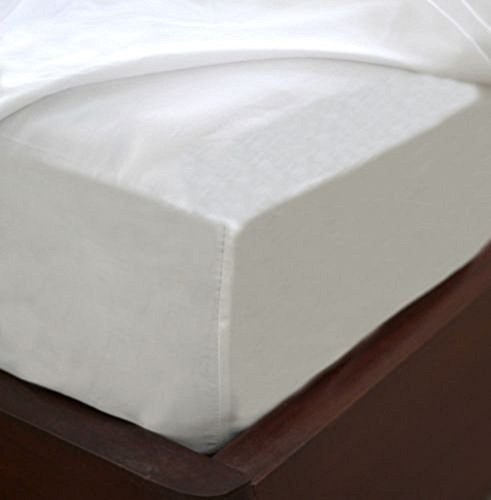 Fitted Sheet Wrinkle free, Pimple free, White Cotton Blend Deep Pockets Fitted Sheet