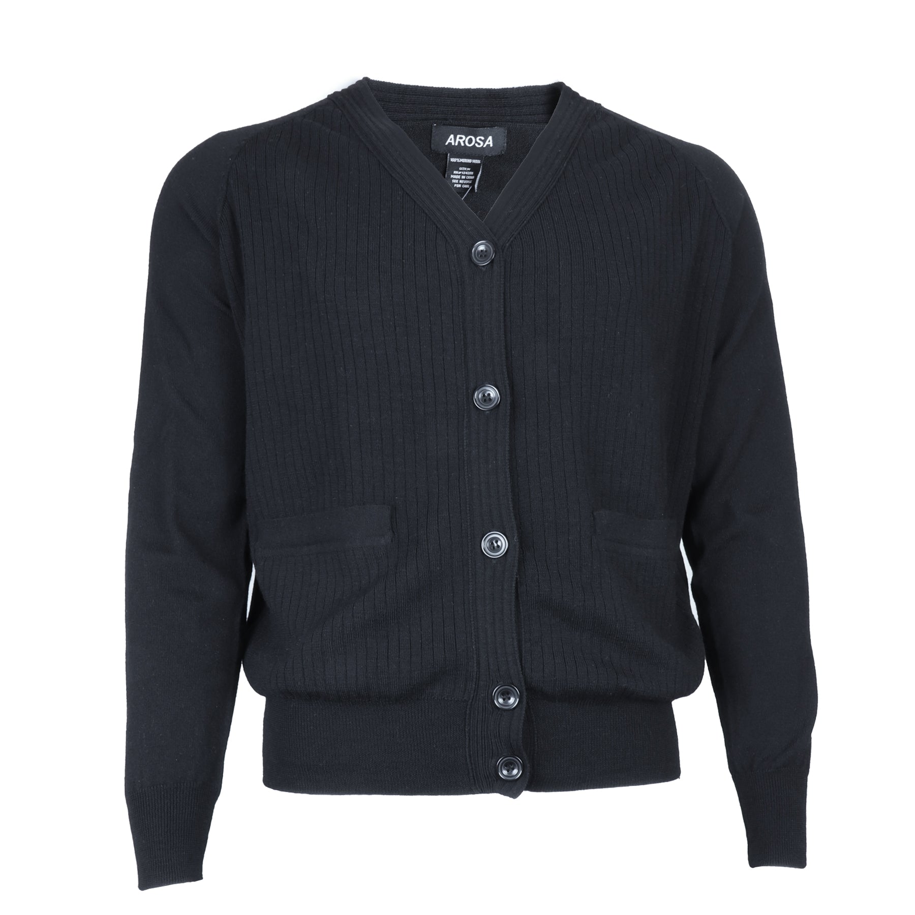 AROSA Men's Black Button Sweater