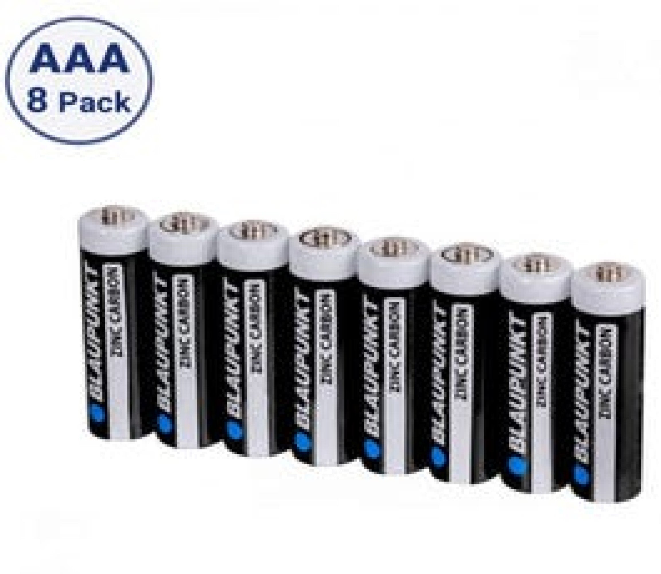 Blaupunkt Zinc Carbon AAA 8 pack Batteries in Shrink Wrap 1.5 Volt