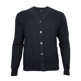 Men's Merino Wool Button Sweater Black